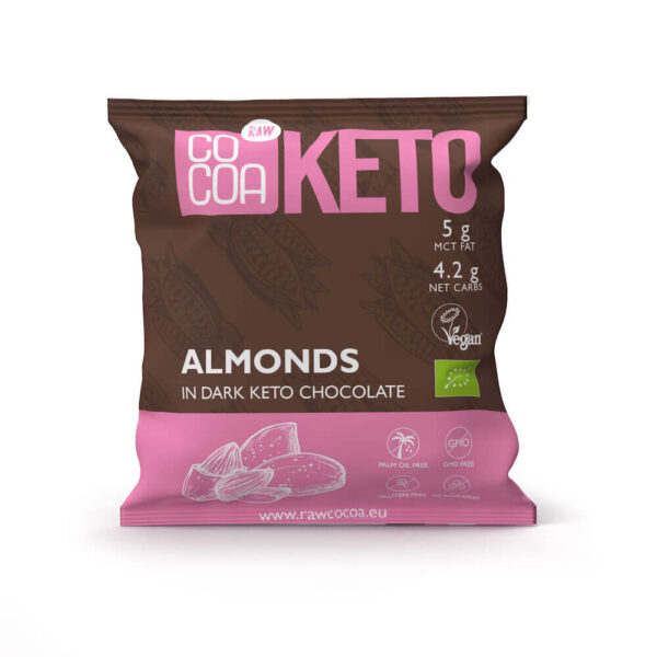 Migdały w czekoladzie keto opakowanie