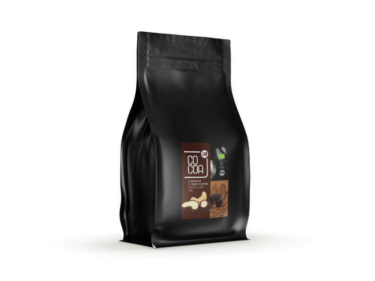 Orzechy nerkowca w ciemnej czekoladzie z kawą