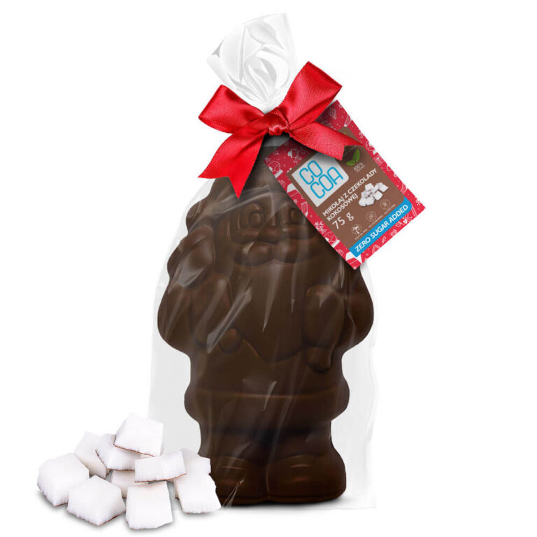 Mikołaj z czekolady kokosowej bez cukru