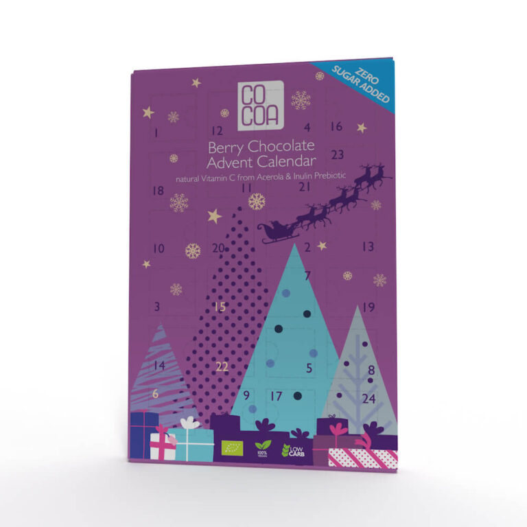 Kalendarz adwentowy czekolada jagodowa vegemylk 0% added sugar z witamina C