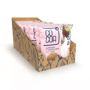 Migdały w białej czekoladzie z solą opakowanie zbiorcze 7 sztuk