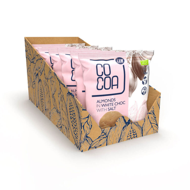 Migdały w białej czekoladzie z solą opakowanie zbiorcze 7 sztuk