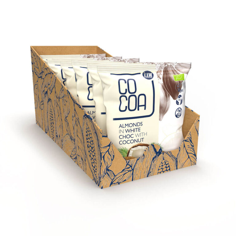 migdały w białej czekoladzie kokosowej opakowanie zbiorcze 7 sztuk