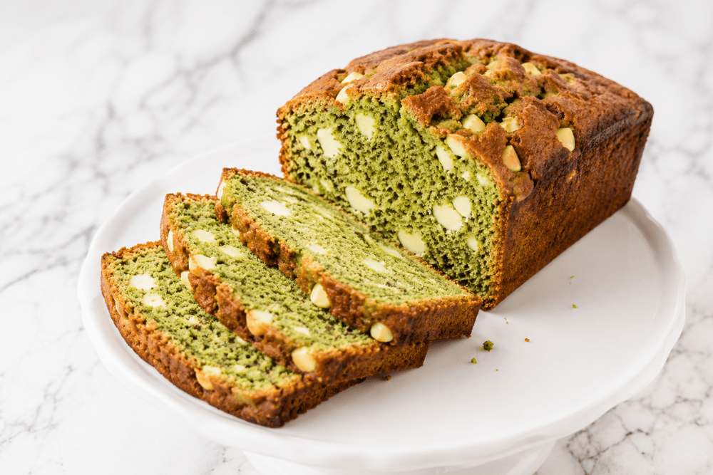 matcha chlebek z białą czekoladą